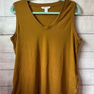 Athleta Essential V Neck Tank, Women’s Large, Mustard Gold Brown